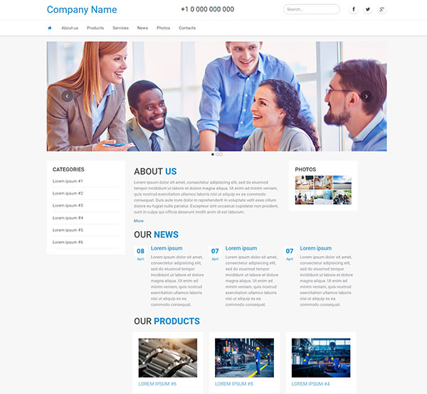 Business website Wide Light classic