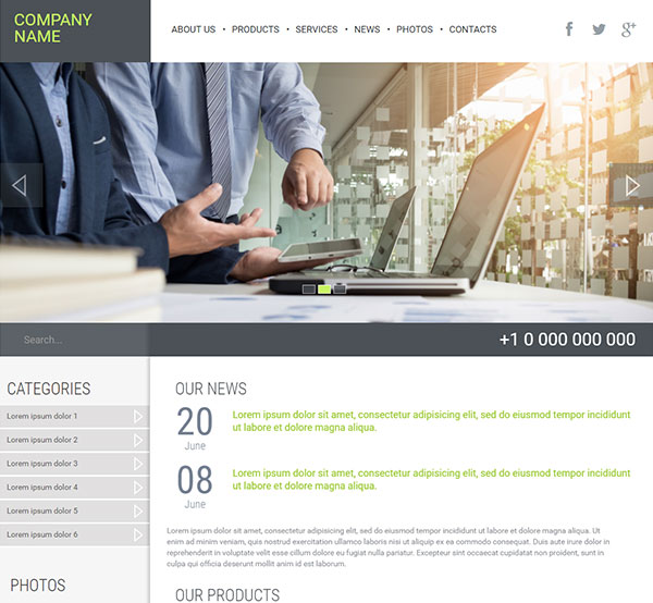 Modern business site